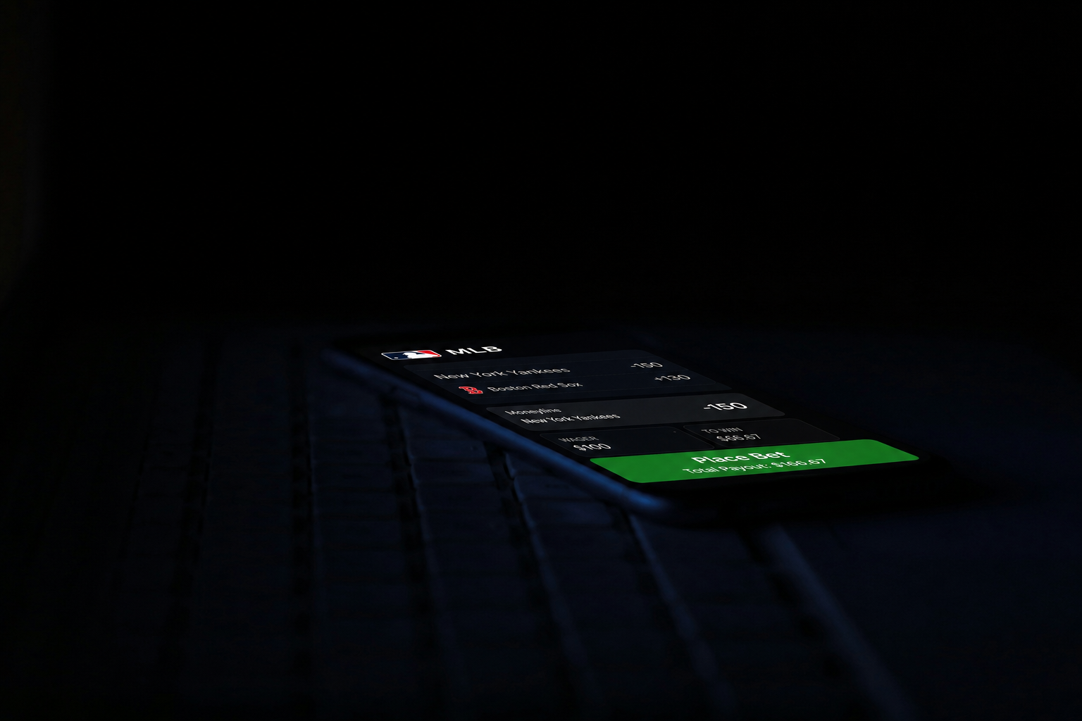 an abandoned sports betting app slip between the new york yankees and the boston red sox